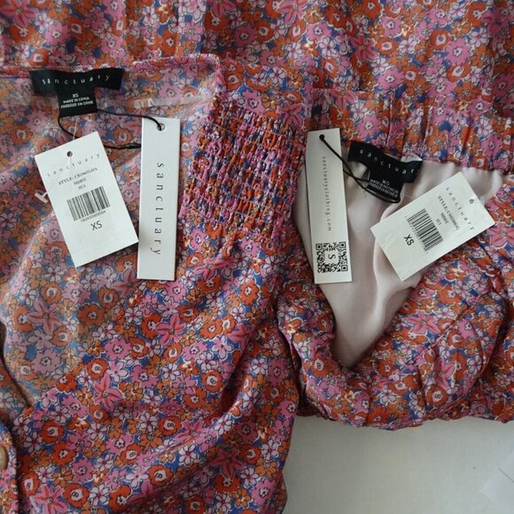 Sanctuary Floral Skirt & Top Set Outfit Women's Size XS Pink TWO Pieces Flowy - Picture 7 of 12
